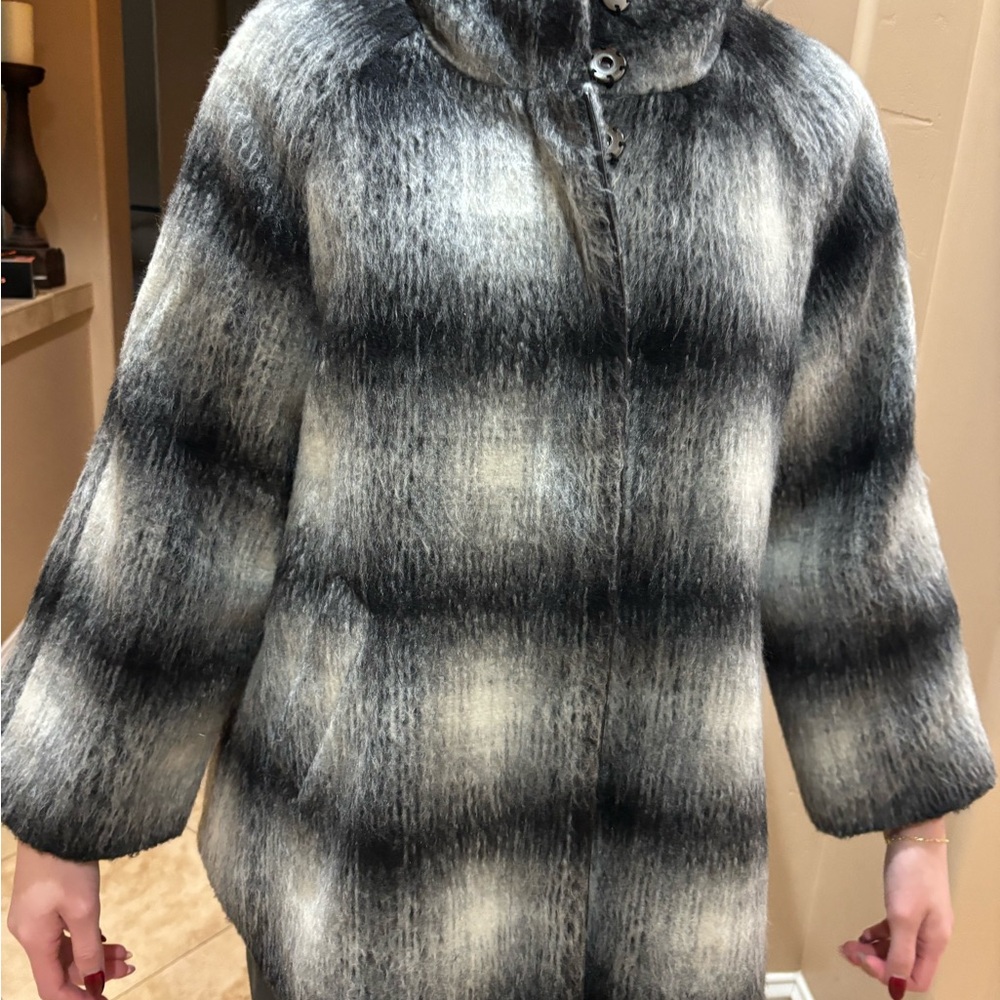Forever 21 Black and Gray Teddy Jacket